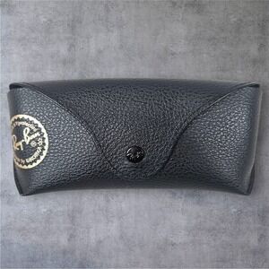 Ray-Ban Sunglasses Case‎ Black Leather Clamshell Hard Protective Eyewear